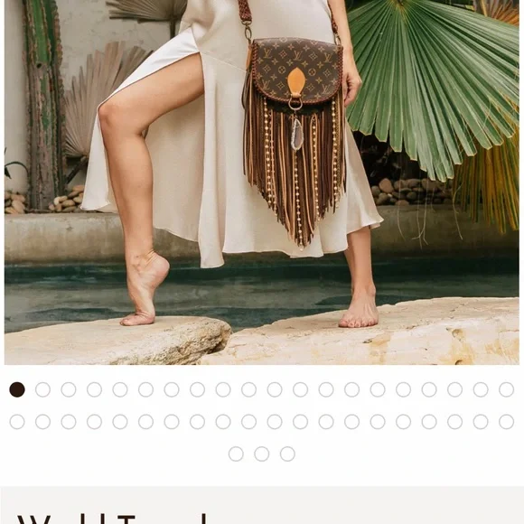 Vintage boho bag, World Traveler in dirty blonde - Picture 12 of 12